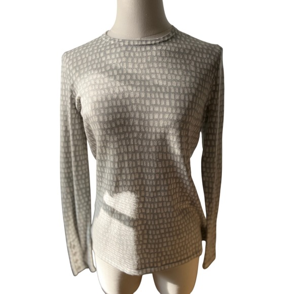 J. McLaughlin Women's Small Sweater White Gray Cotton Blend Pullover Knit Top - Picture 1 of 13